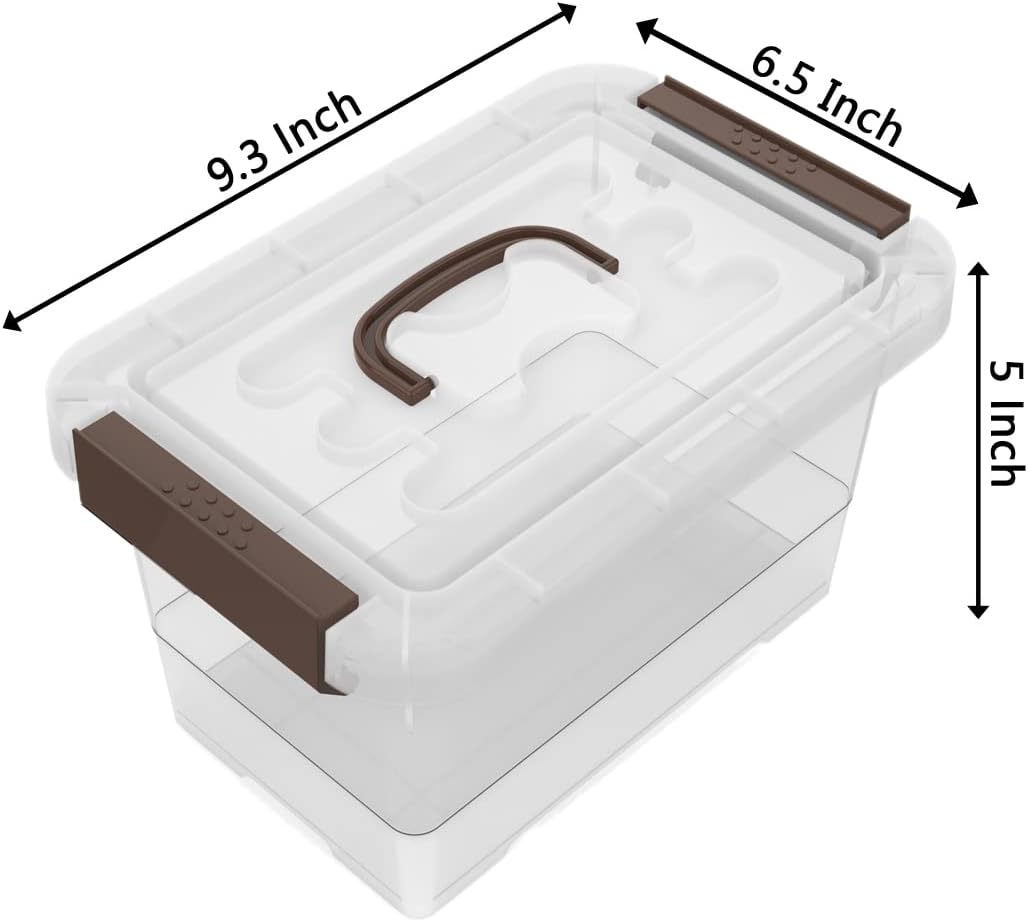 6 Pack Clear Latching Storage Boxes, 3 5 Quart Plastic Organizer Bins with Secure Handles and Lids Image 2