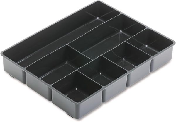 Extra Deep Plastic Drawer Organizer Tray, Black Desk Storage Bin for Office Supplies, Accessories and Tools
