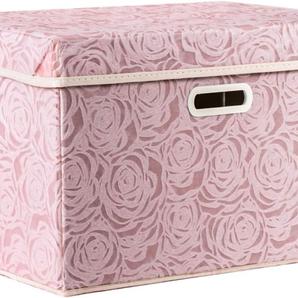 Large Collapsible Fabric Storage Bin with Lid and Divider for Bedroom, Closet and Living Room