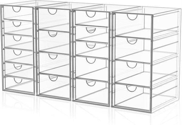19 Drawer Clear Acrylic Makeup Organizer for Cosmetics, Beauty Supplies and Desktop Storage
