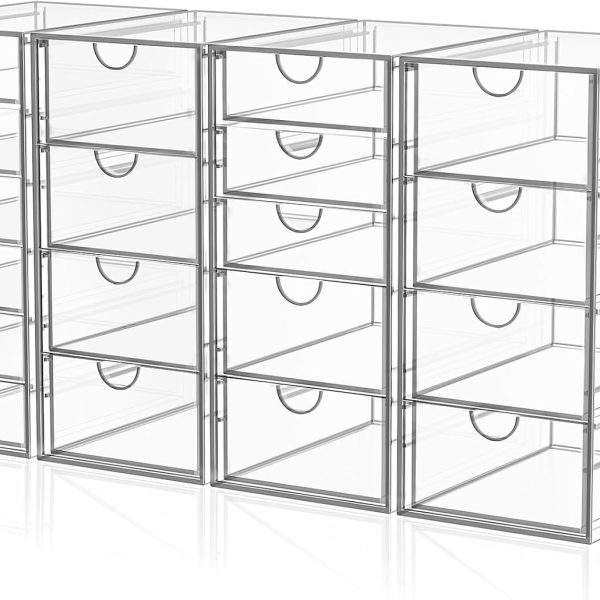 19 Drawer Clear Acrylic Makeup Organizer for Cosmetics, Beauty Supplies and Desktop Storage