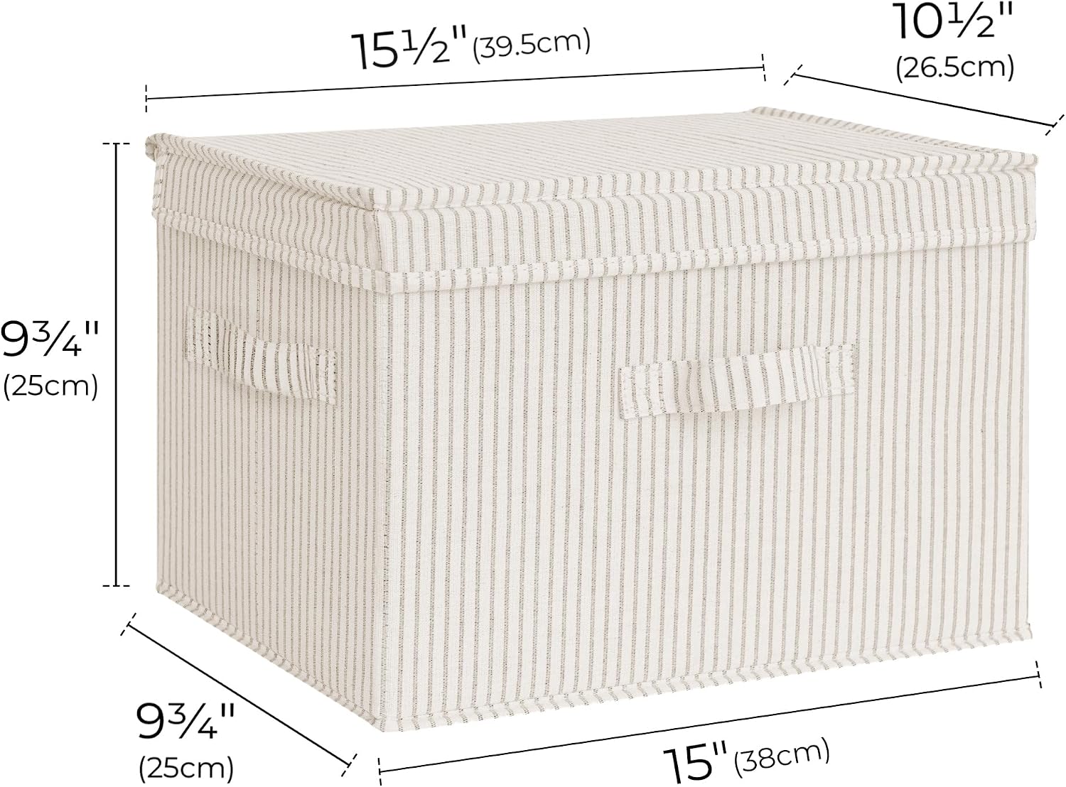 2 Pack Decorative Fabric Storage Bins with Lids and Handles for Shelves and Closet Organization Image 2